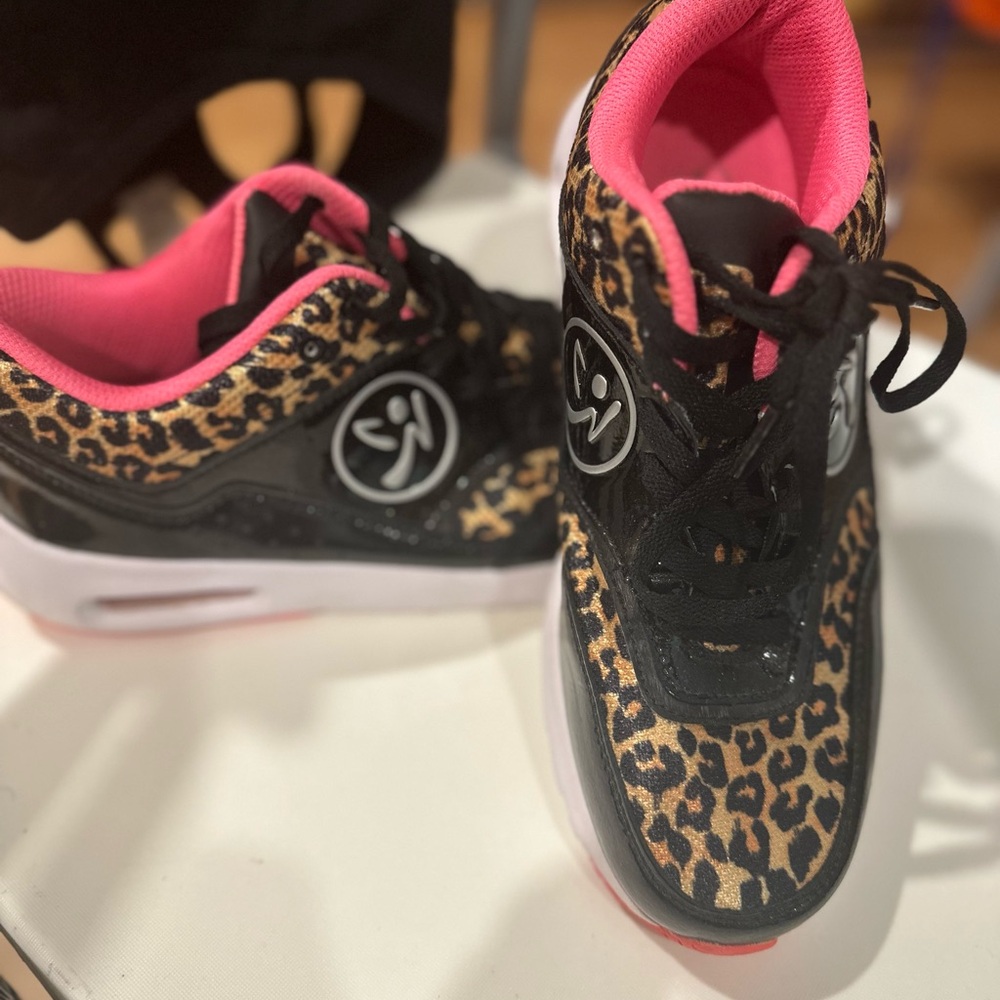 Stylish Leopard Print zumba Shoes with Pink Accents